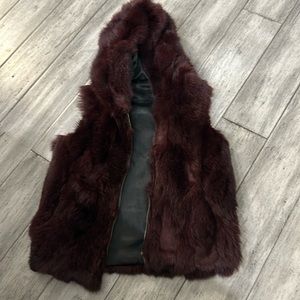 Genuine rabbit fur vest for girls